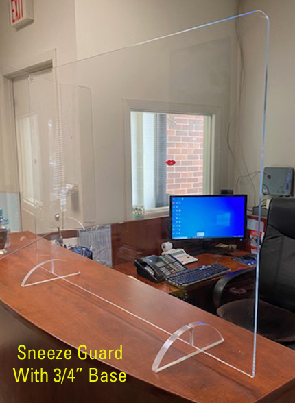 Acrylic Covid Sneeze Shield with base